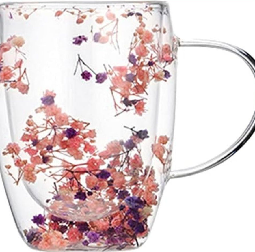 Floral Glass Cup