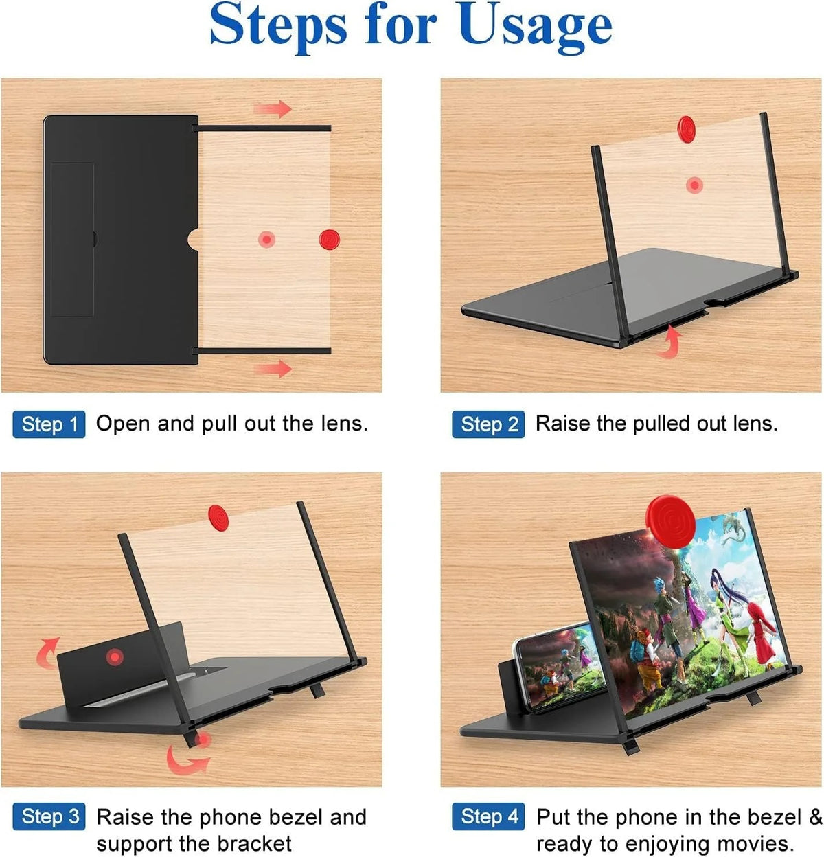 Foldable Phone Screen Magnifier