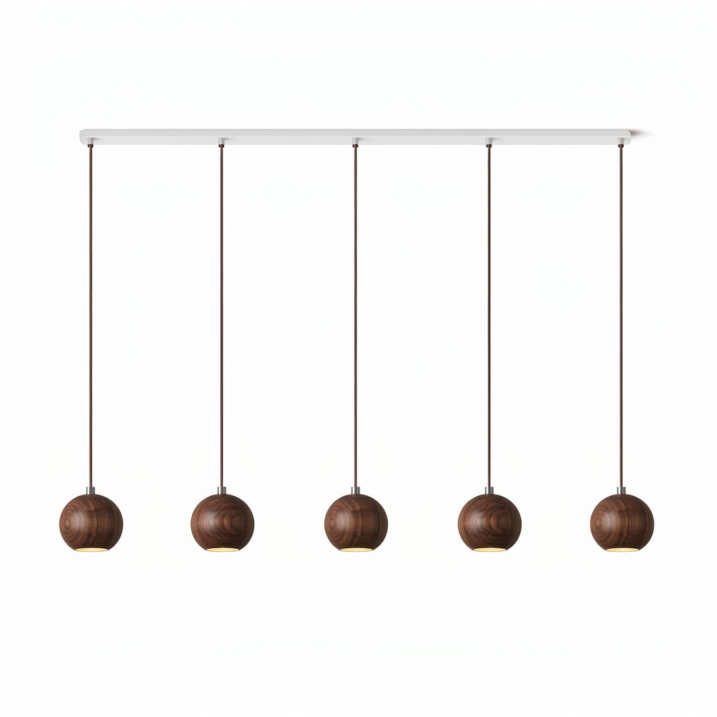 Wood Pendant Light 7 Models Single or Cluster Sets