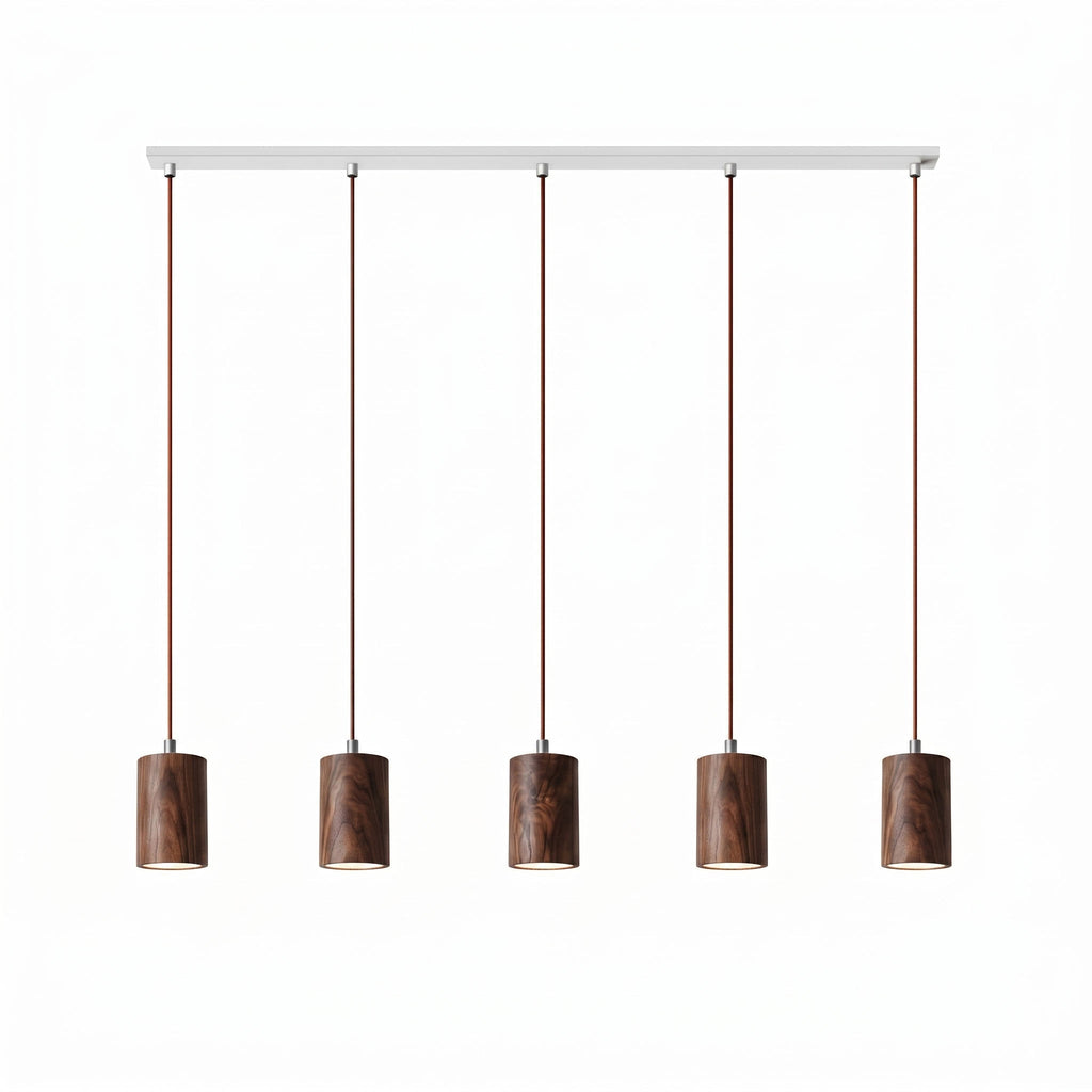 Wood Pendant Light 7 Models Single or Cluster Sets