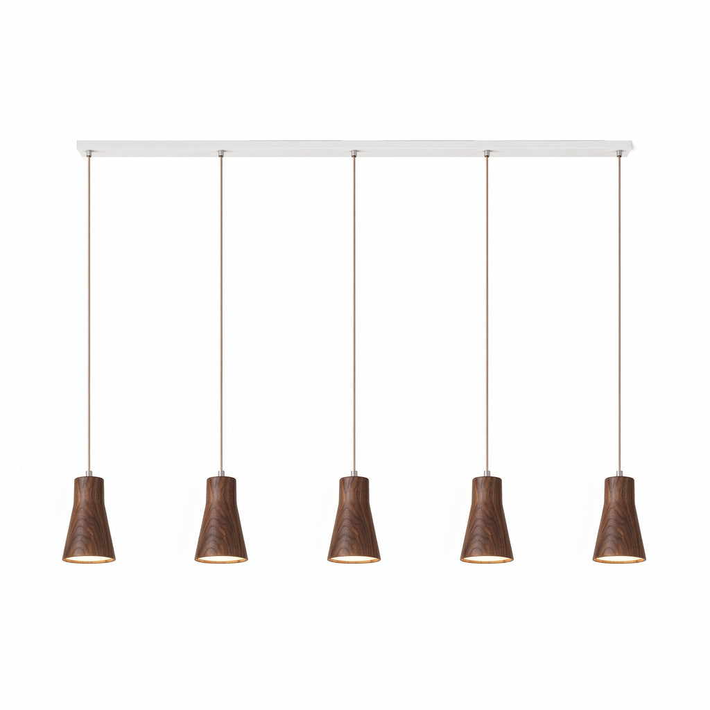 Wood Pendant Light 7 Models Single or Cluster Sets