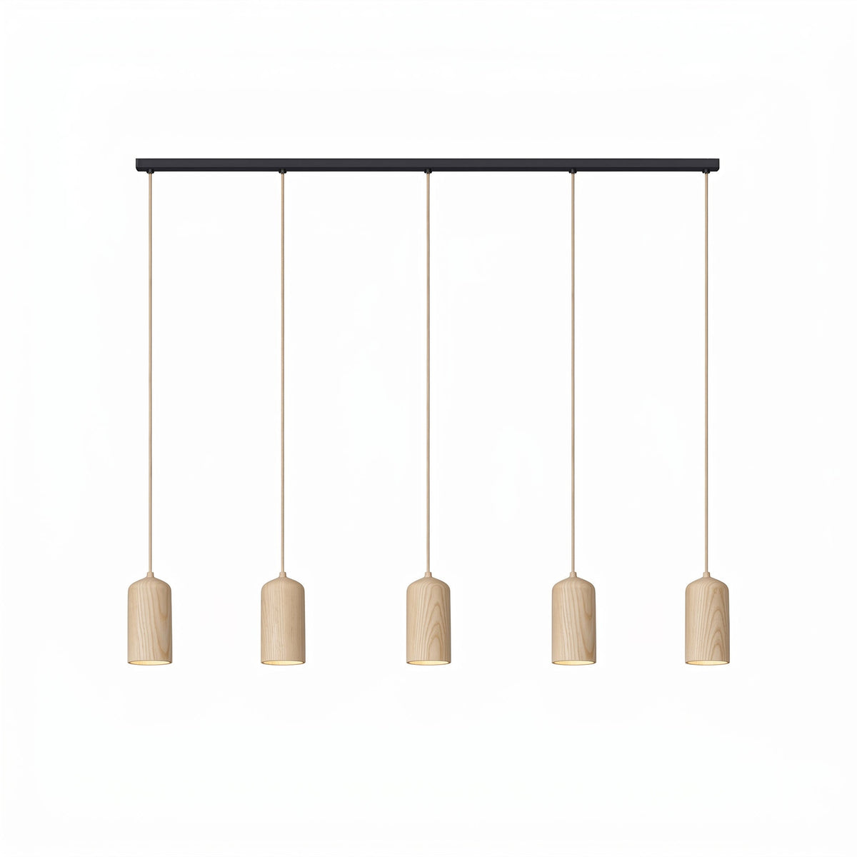 Wood Pendant Light 7 Models Single or Cluster Sets