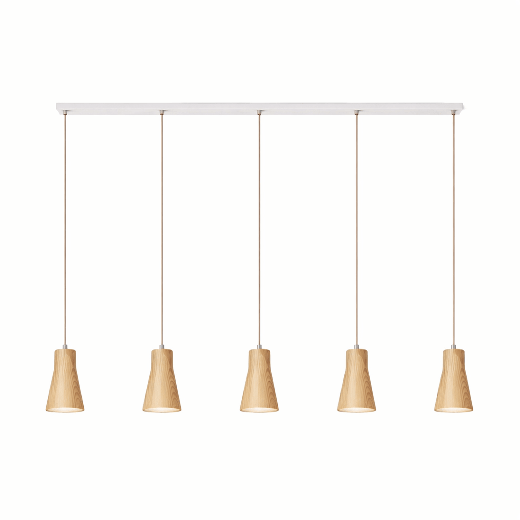 Wood Pendant Light 7 Models Single or Cluster Sets