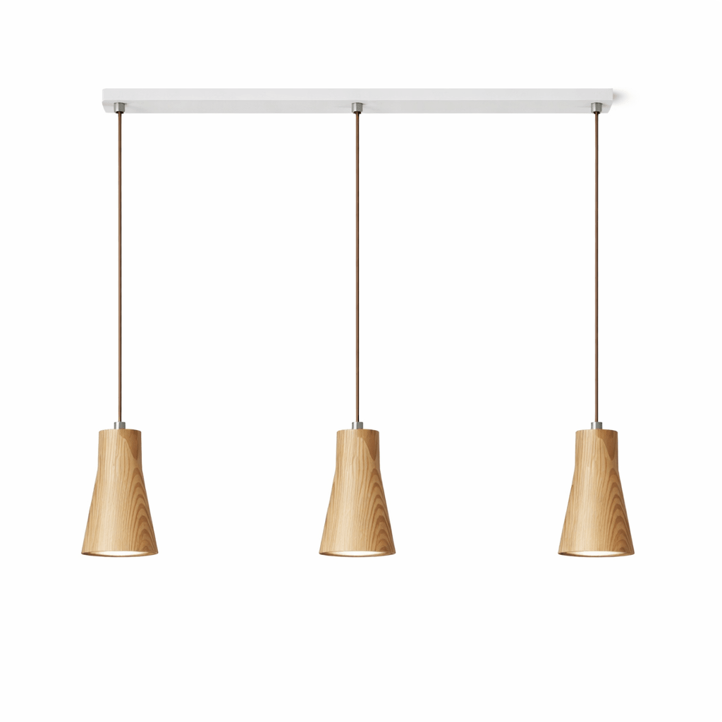 Wood Pendant Light 7 Models Single or Cluster Sets