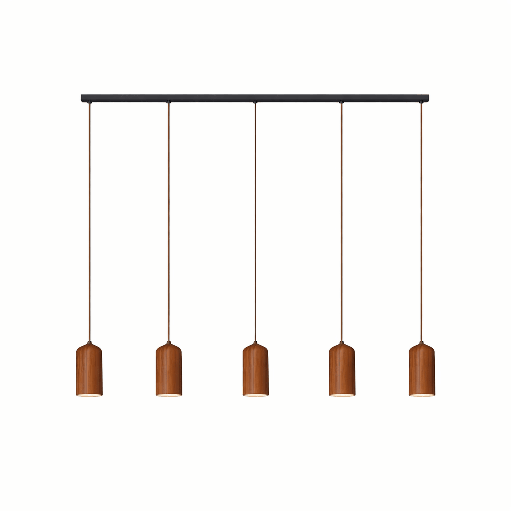 Wood Pendant Light 7 Models Single or Cluster Sets