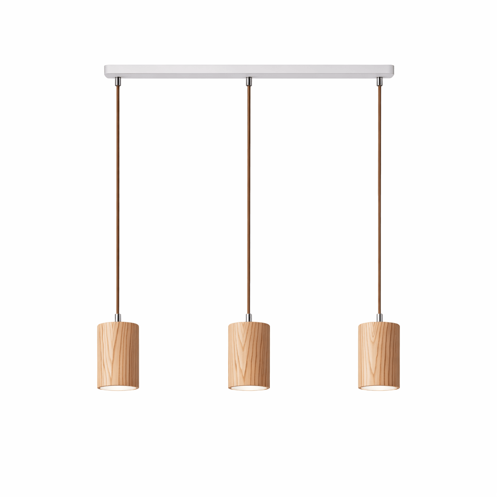 Wood Pendant Light 7 Models Single or Cluster Sets