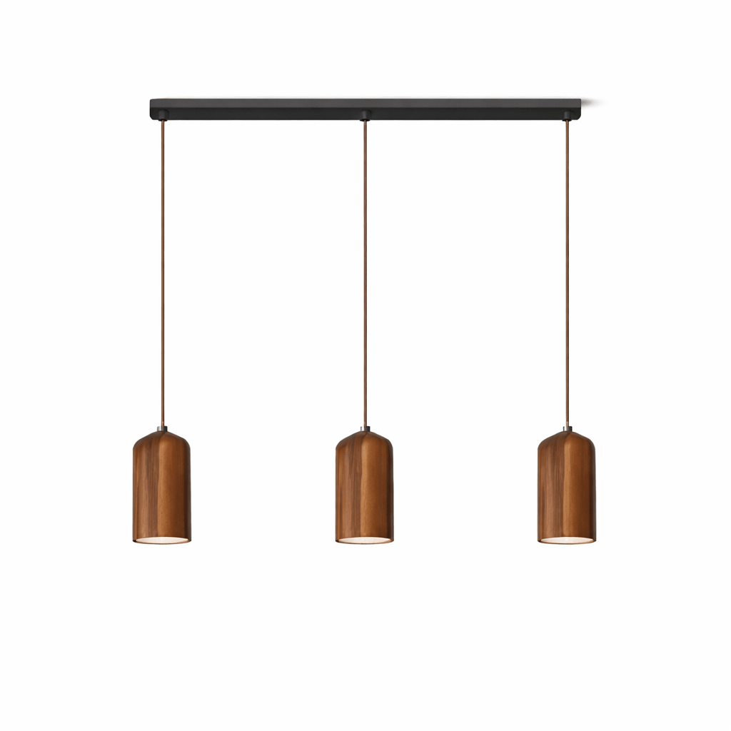 Wood Pendant Light 7 Models Single or Cluster Sets
