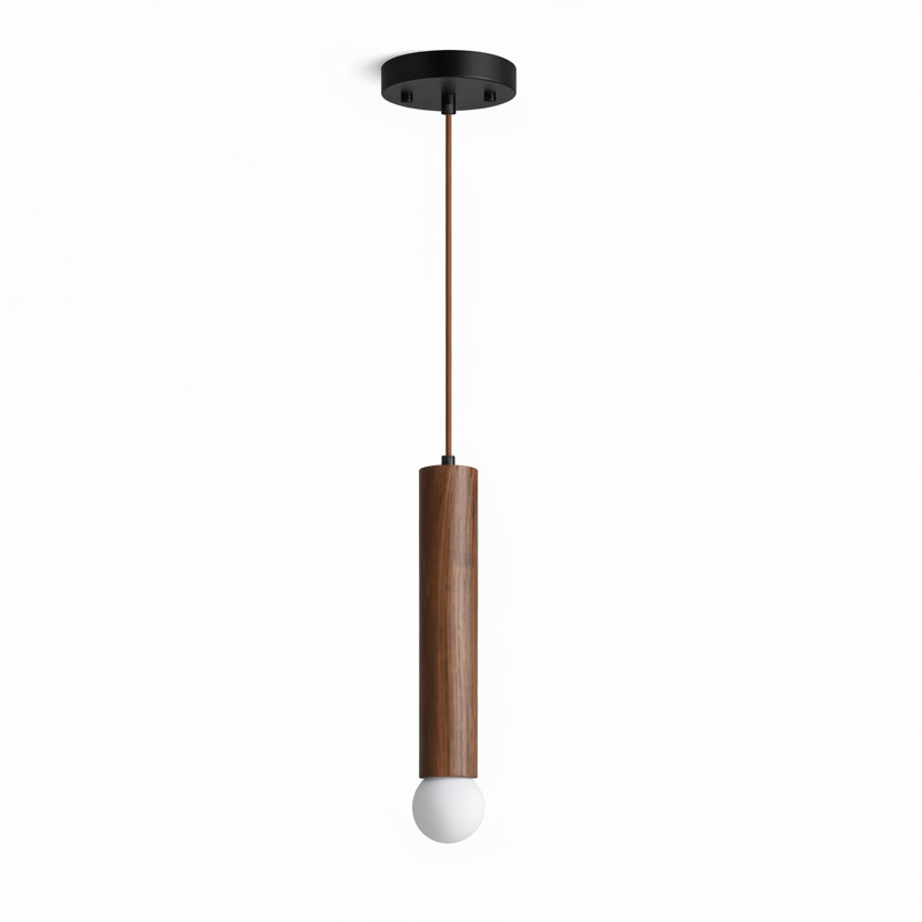 Wood Pendant Light 7 Models Single or Cluster Sets