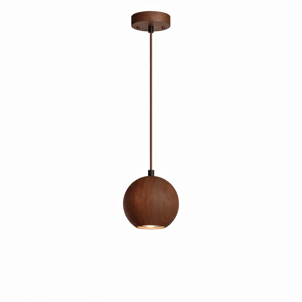 Wood Pendant Light 7 Models Single or Cluster Sets