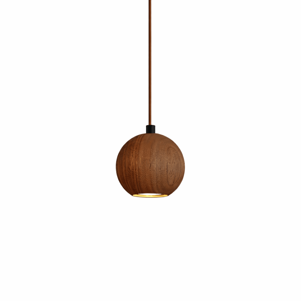 Wood Pendant Light 7 Models Single or Cluster Sets
