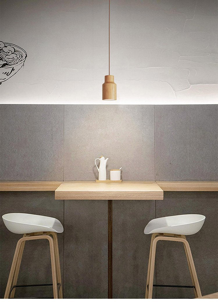Wood Pendant Light 7 Models Single or Cluster Sets