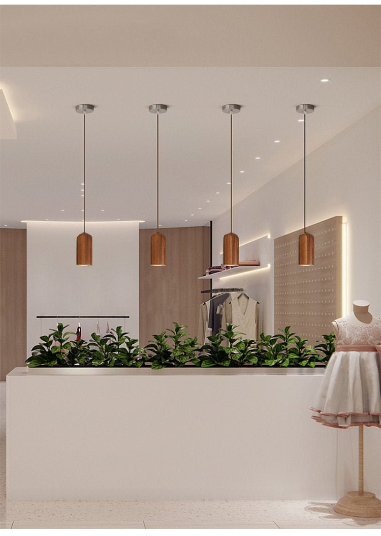 Wood Pendant Light 7 Models Single or Cluster Sets
