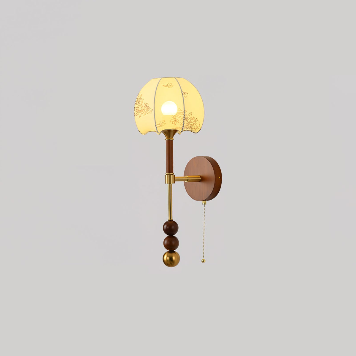 Wall Sconce 19.7 Inches Glass Shade Wood and Metal 8 Models