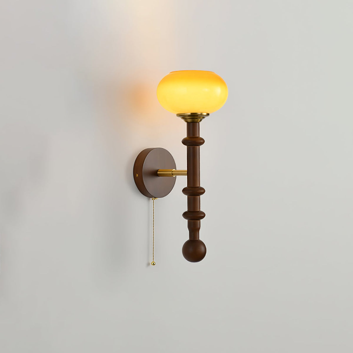 Wall Sconce 19.7 Inches Glass Shade Wood and Metal 8 Models