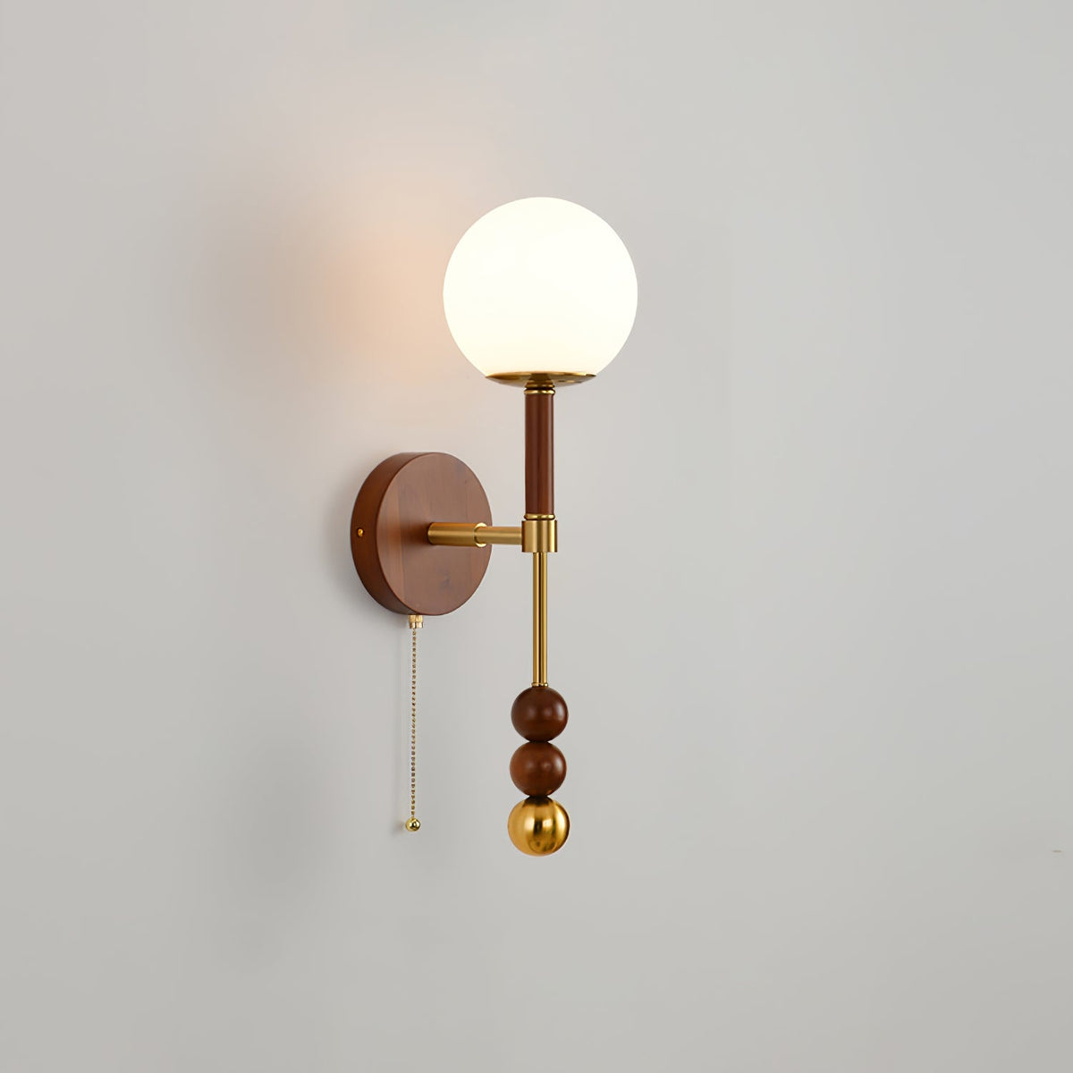 Wall Sconce 19.7 Inches Glass Shade Wood and Metal 8 Models