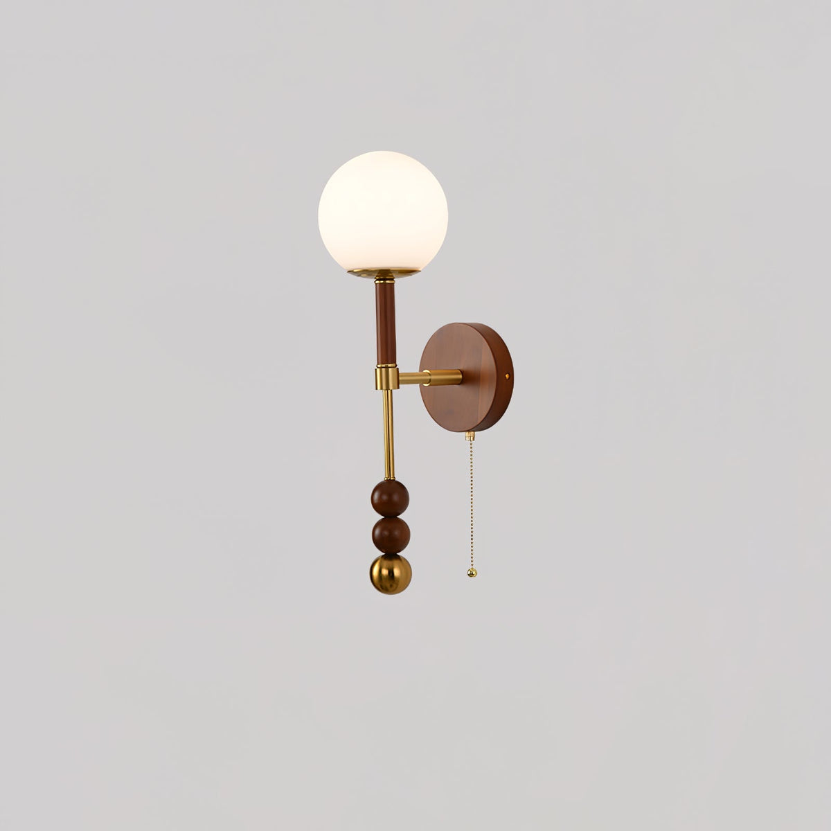 Wall Sconce 19.7 Inches Glass Shade Wood and Metal 8 Models