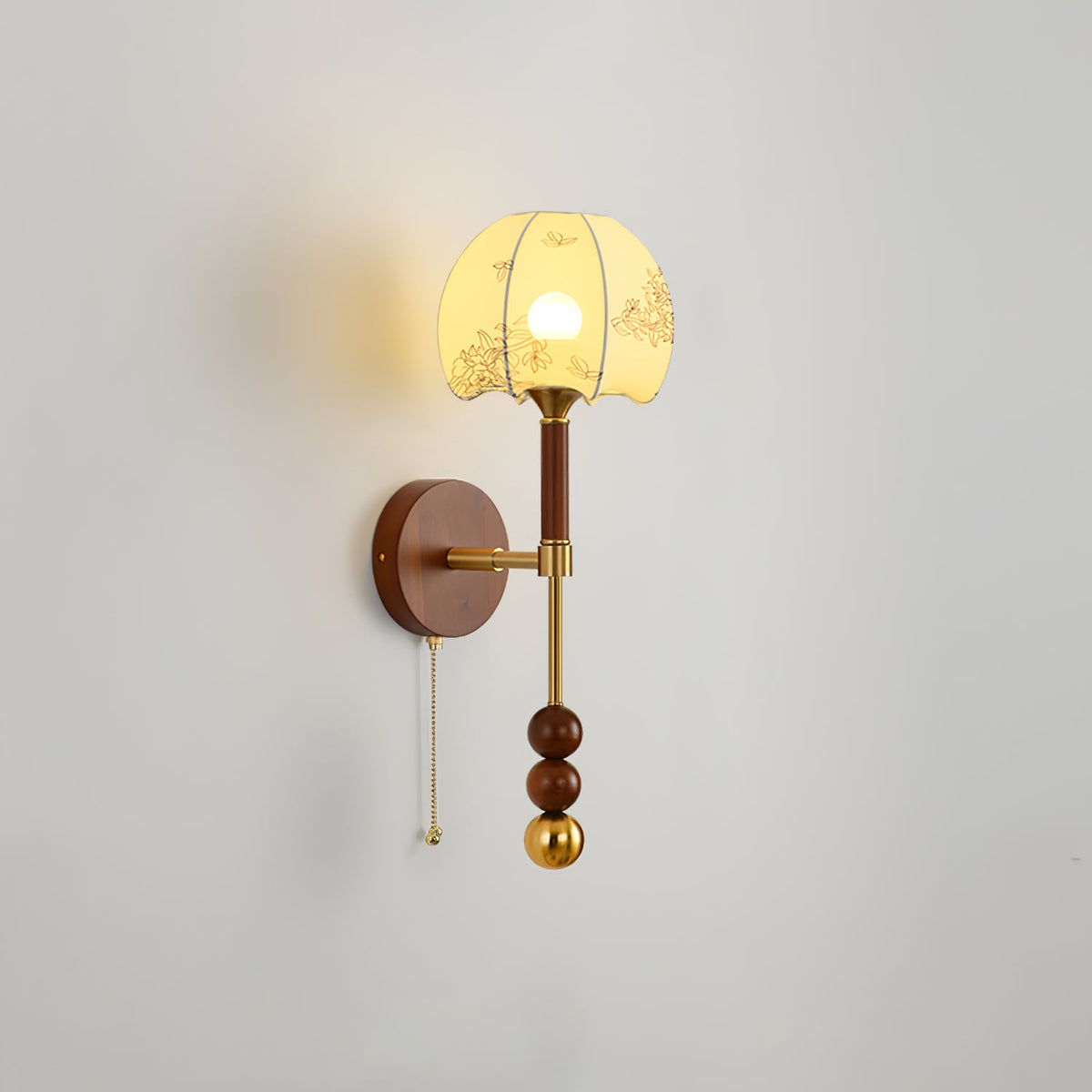 Wall Sconce 19.7 Inches Glass Shade Wood and Metal 8 Models