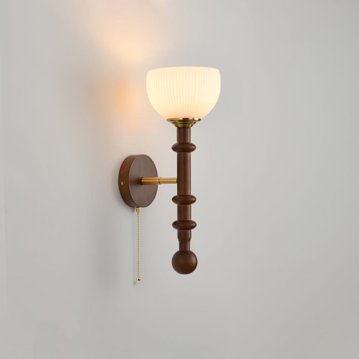 Wall Sconce 19.7 Inches Glass Shade Wood and Metal 8 Models