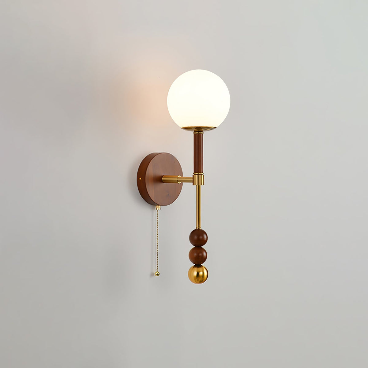 Wall Sconce 19.7 Inches Glass Shade Wood and Metal 8 Models