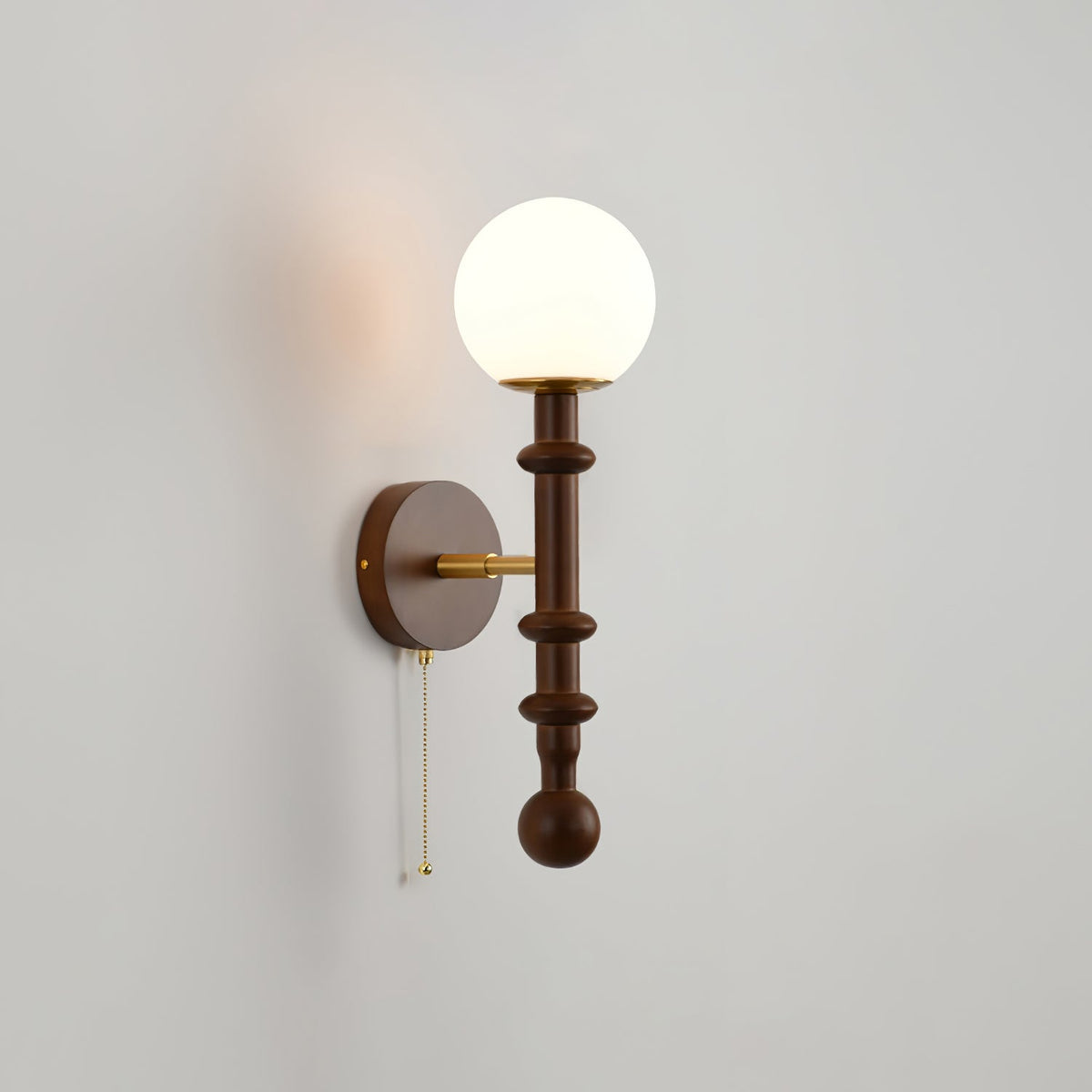 Wall Sconce 19.7 Inches Glass Shade Wood and Metal 8 Models