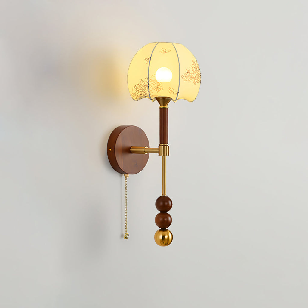 Wall Sconce 19.7 Inches Glass Shade Wood and Metal 8 Models
