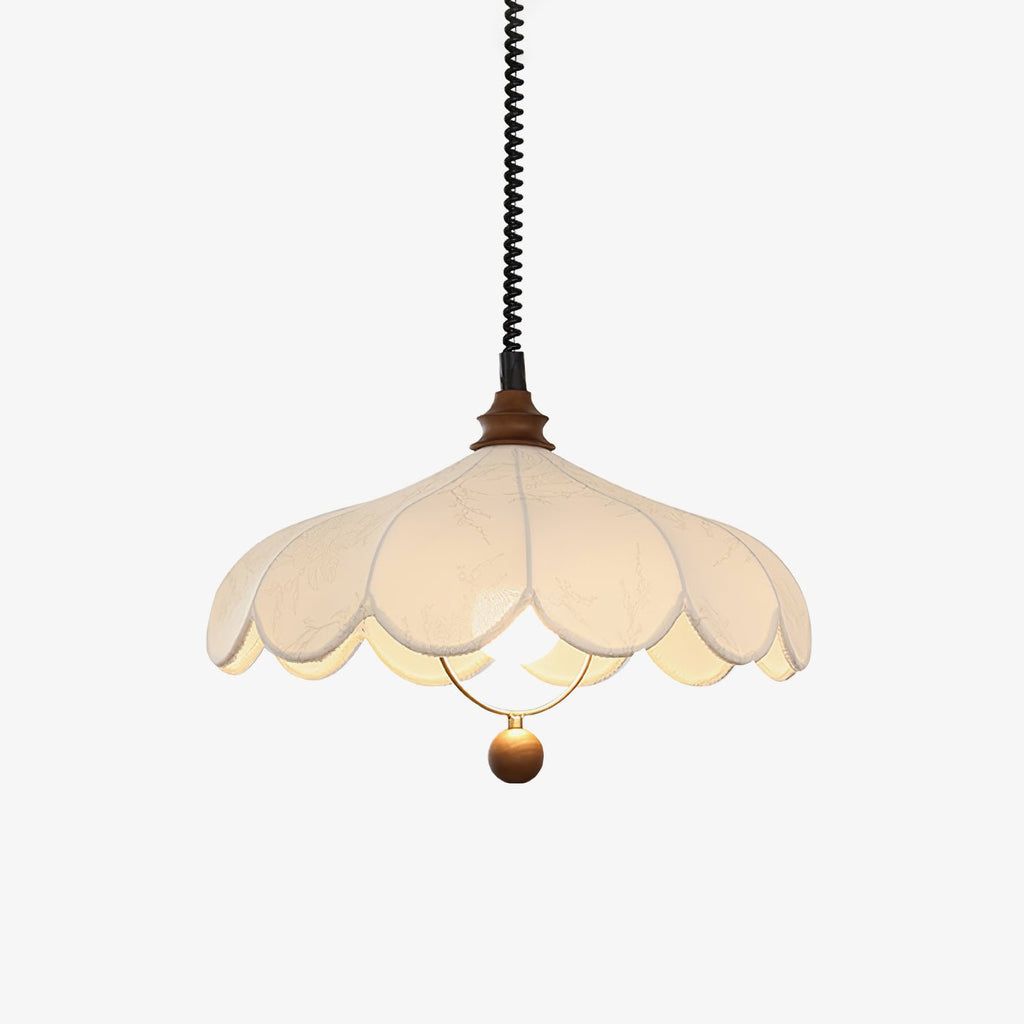 Fabric Pendant Light 15.7 or 19.7 Inches Scalloped Shade