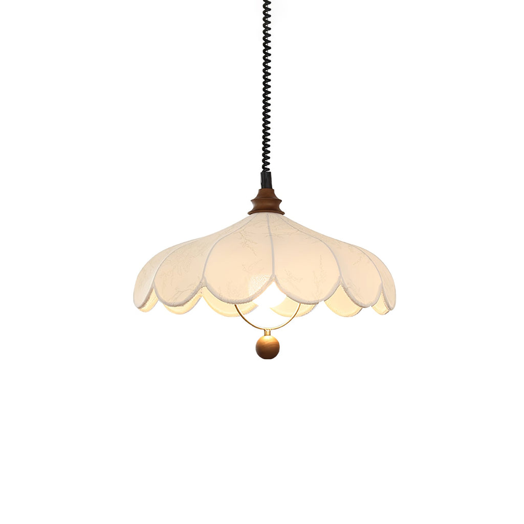Fabric Pendant Light 15.7 or 19.7 Inches Scalloped Shade