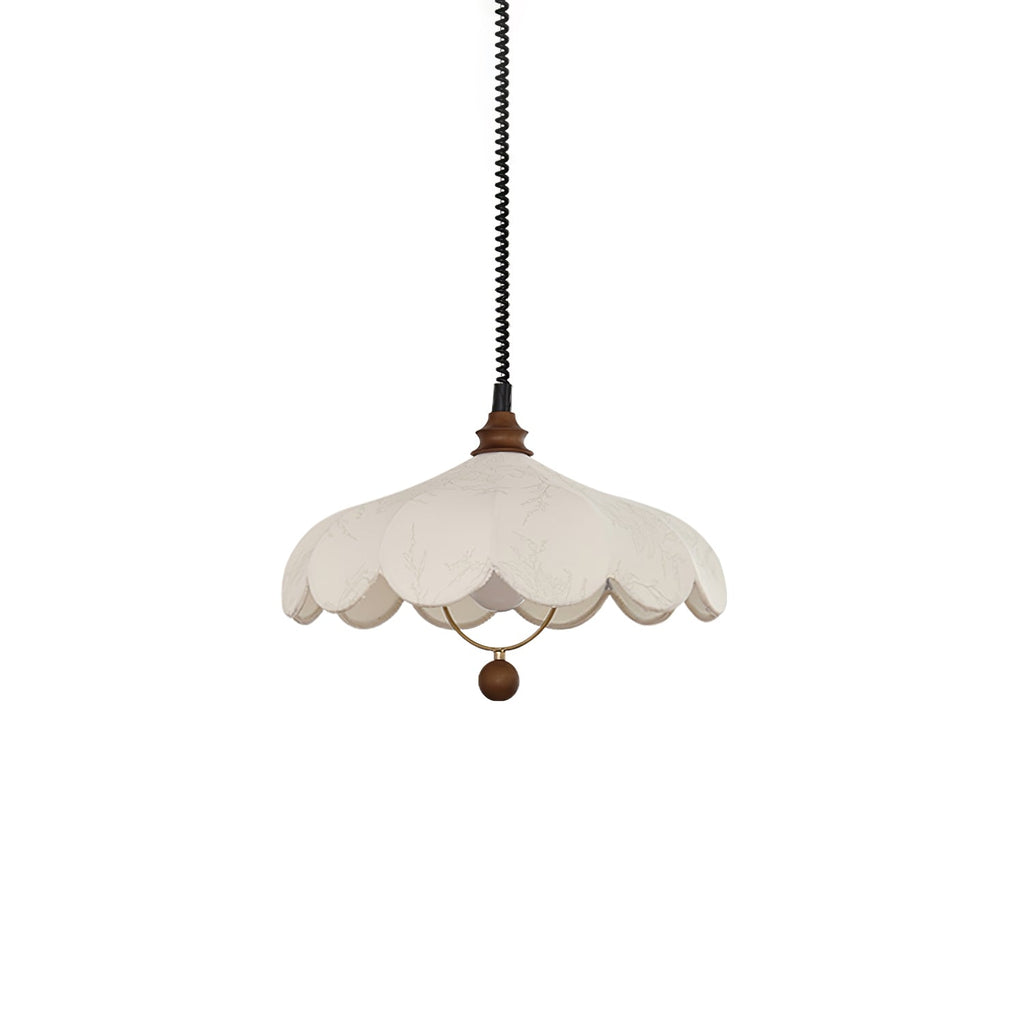 Fabric Pendant Light 15.7 or 19.7 Inches Scalloped Shade