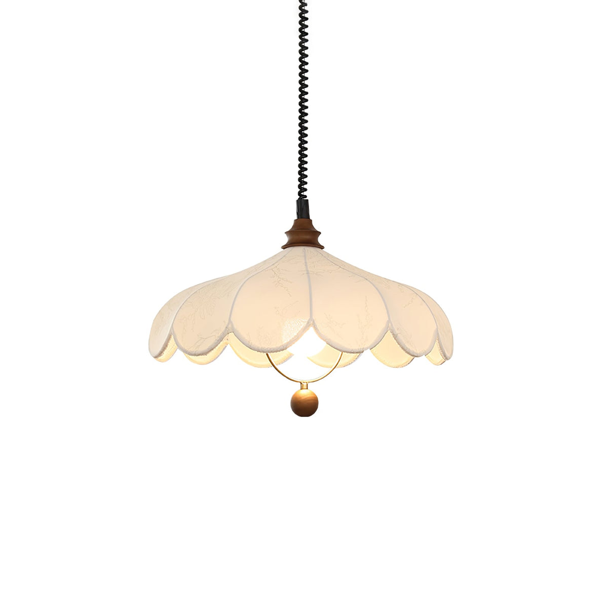 Fabric Pendant Light 15.7 or 19.7 Inches Scalloped Shade