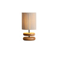 Table Lamp 15.7 Inches Wood Base Woven Hemp Rope Shade