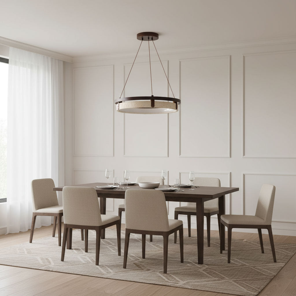 Pendant Light 16.9 20.9 or 24.8 Inches Travertine Ring