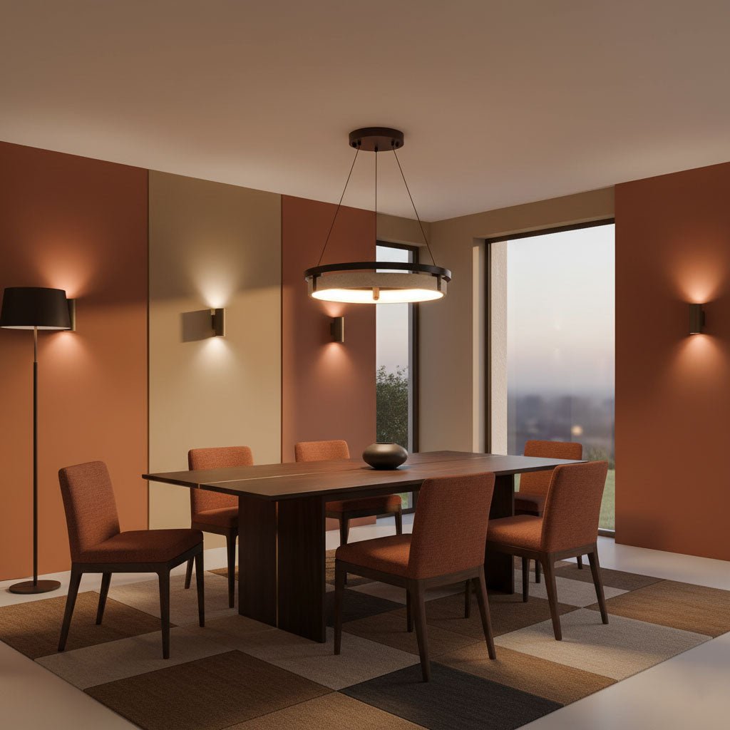 Pendant Light 16.9 20.9 or 24.8 Inches Travertine Ring