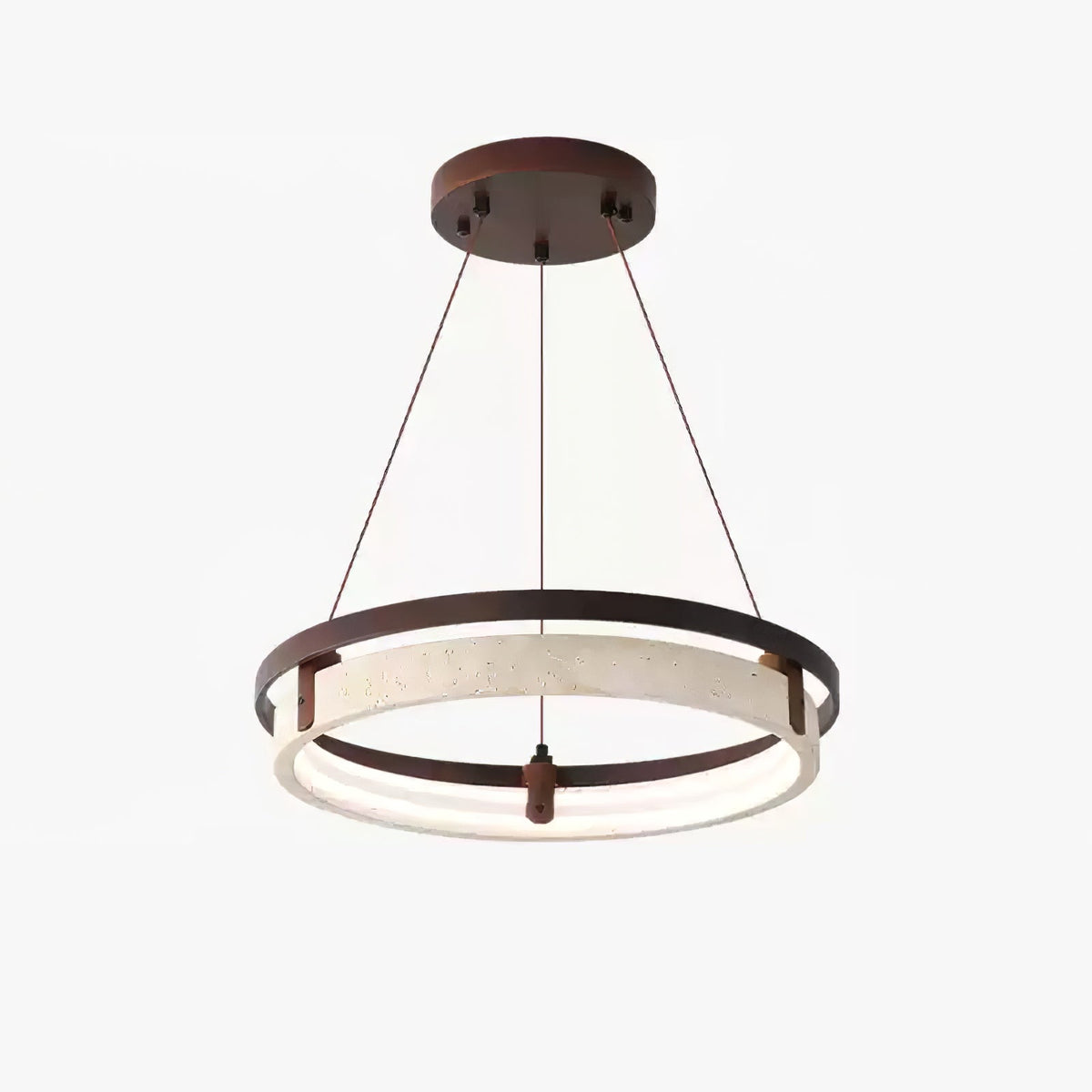 Pendant Light 16.9 20.9 or 24.8 Inches Travertine Ring