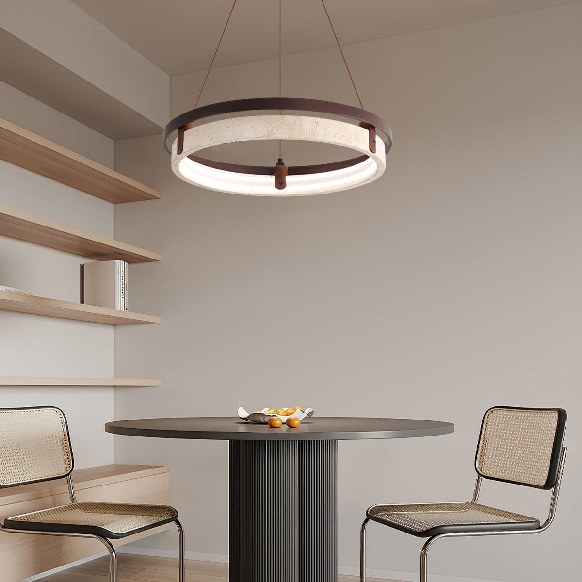 Pendant Light 16.9 20.9 or 24.8 Inches Travertine Ring