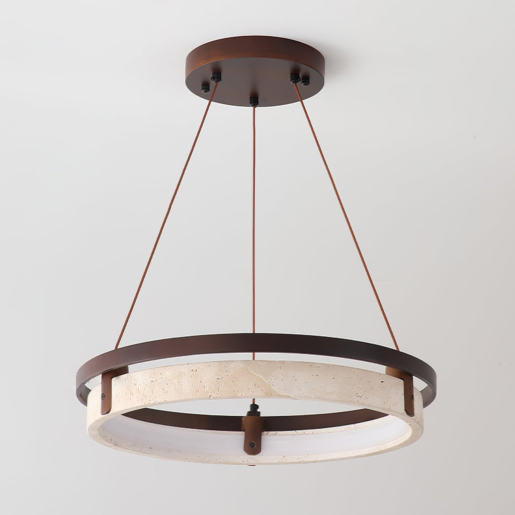 Pendant Light 16.9 20.9 or 24.8 Inches Travertine Ring
