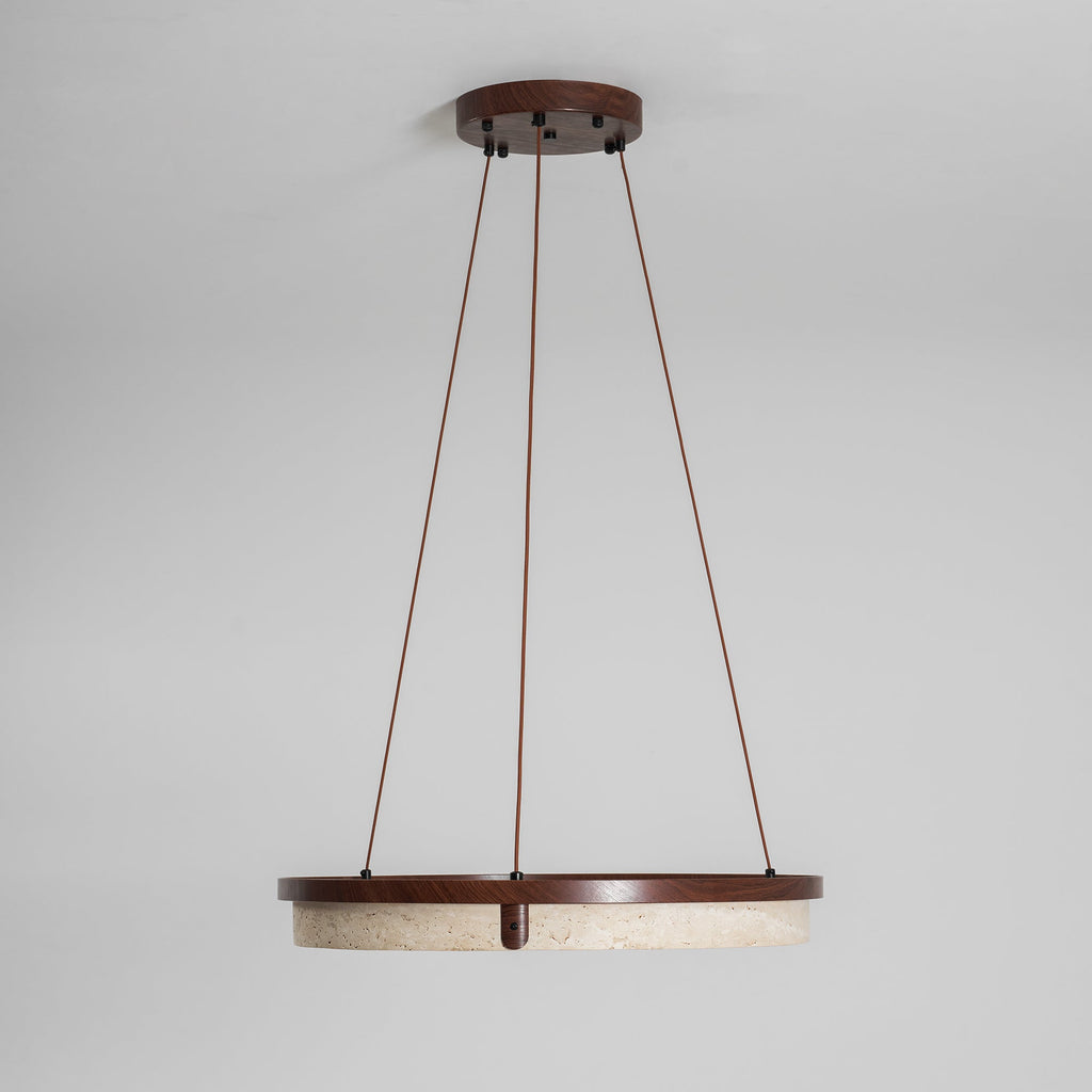 Pendant Light 16.9 20.9 or 24.8 Inches Travertine Ring