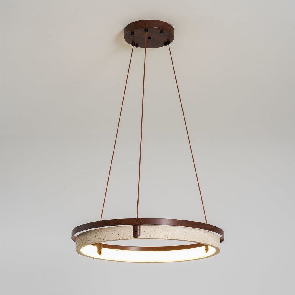 Pendant Light 16.9 20.9 or 24.8 Inches Travertine Ring