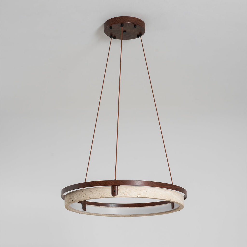 Pendant Light 16.9 20.9 or 24.8 Inches Travertine Ring