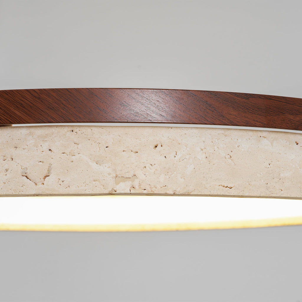 Pendant Light 16.9 20.9 or 24.8 Inches Travertine Ring