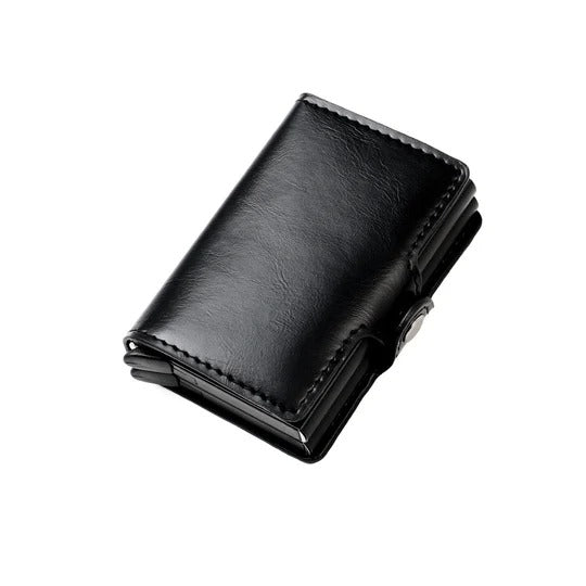 RFID Leather Wallet with Pop-Up Card Pouches