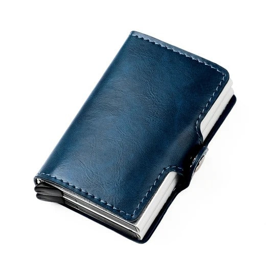 RFID Leather Wallet with Pop-Up Card Pouches