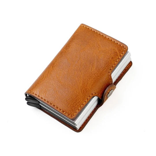 RFID Leather Wallet with Pop-Up Card Pouches