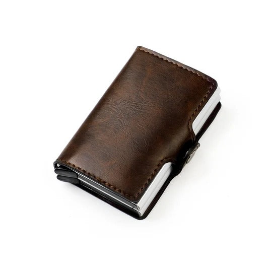 RFID Leather Wallet with Pop-Up Card Pouches