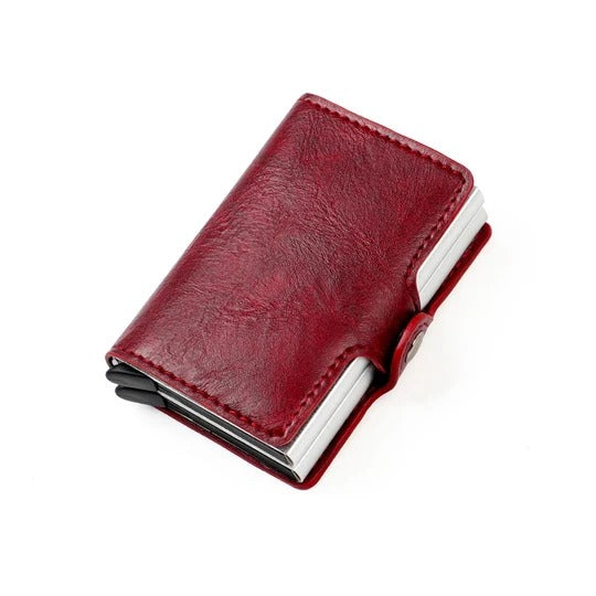 RFID Leather Wallet with Pop-Up Card Pouches