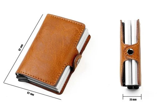 RFID Leather Wallet with Pop-Up Card Pouches
