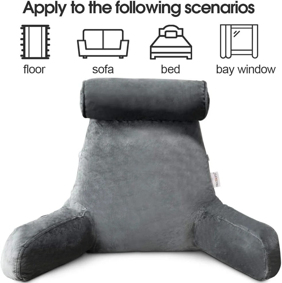 Reading Bed Pillow with Armrests