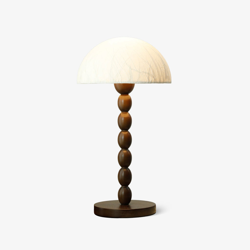 Table Lamp 22 Inches Stacked Wood Base Rice Paper Shade