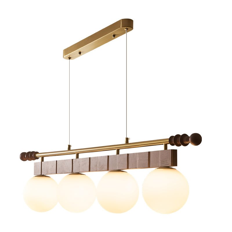 Linear Pendant Light 39.4 or 47.2 Inches 4 Glass Globes