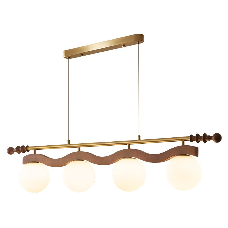 Linear Pendant Light 39.4 or 47.2 Inches 4 Glass Globes