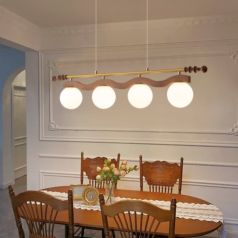 Linear Pendant Light 39.4 or 47.2 Inches 4 Glass Globes